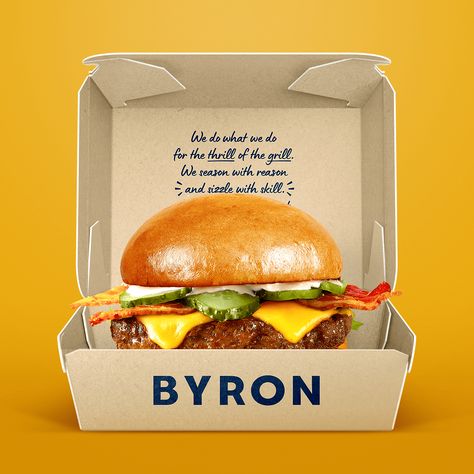 Burger Brand Identity, Burger Box Design, Burger Packaging Design, Burger Marketing, Burger Moodboard, Burger Branding Design, Byron Burger, Burger Branding, Burger Packaging