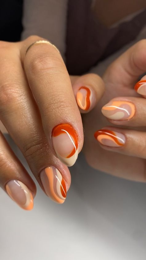 Terracotta Nails, Nail Orange, Pretty Nail Designs Acrylics, Spa Photography, Bright Orange Nails, Orange Nail Art, Orange Acrylic Nails, Funky Nail Designs, Halloween Nails Diy