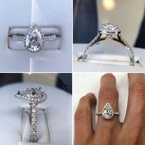 Pear Engagement Ring Halo, Cute Engagement Rings, Future Engagement Rings, Pear Shaped Engagement Rings, Fancy Rings, Pear Engagement Ring, Trendy Ring, Dream Engagement Rings, Beautiful Engagement Rings