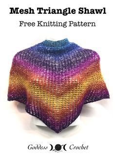 Mesh Triangle Shawl - Free Knitting Pattern Knitting Patterns Free Shawl, Shawl Knitting Patterns Free, Triangle Shawl Knitting Patterns, Free Shawl Knitting Patterns, Mesh Shawl, Shawl In A Ball, Triangle Shawl, Knitted Shawl, Crochet Triangle