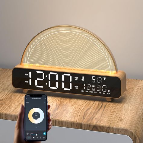 PRICES MAY VARY. Calendar/Temperature/Time/Alarm Clock Sleep Adi/Wake Up Light Lamp Sunrise Simulation 13 Relax Sounds 13 Lighting Effect Flip Clock Aesthetic, Aesthetic Alarm Clock, Alarm Clock Aesthetic, Sunrise Clock, Best Alarm Clock, Light Clock, Sunrise Alarm, Calendar Clock, Bedside Clock