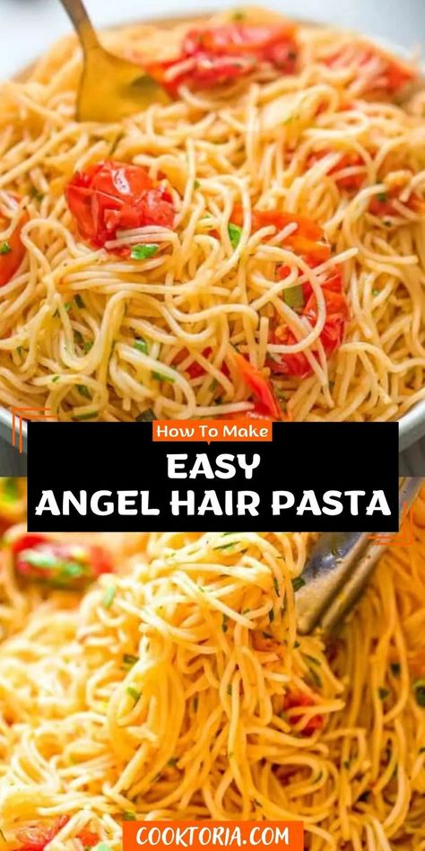 Angle Hair Pasta Recipe, Easy Angel Hair Pasta, Angel Hair Pasta Recipe, Angel Hair Pasta Recipes, Garlic And Olive Oil, Healthy Pasta, Angel Hair Pasta, Tasty Videos, Healthy Pasta Recipes