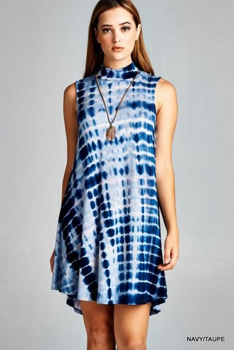 Blue Tie Dye Sleeveless Dress | Shop Blu Dulce | Pinterest | Blue ... Shibori Fashion, Shibori Clothing, Mode Batik, Shibori Dress, Diy Tie Dye Designs, Linen Top Women, Tie Dye Fashion, Shibori Dye, Shibori Tie Dye