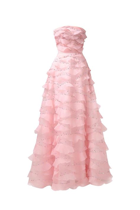 This dress is the perfect choice for a formal event. The dress features an elegant strapless design and is made of high-quality organza fabric. Its floor length adds a touch of sophistication to any occasion. Make a statement with this beautiful dress. *Product length is measured from the shoulder to the hem. Pink Ball Dress, Light Pink Maxi Dress, Knitwear Outfit, Happy Clothes, Mean Blvd, Floor Length Dress, Pink Maxi, Organza Fabric, Dresses By Length