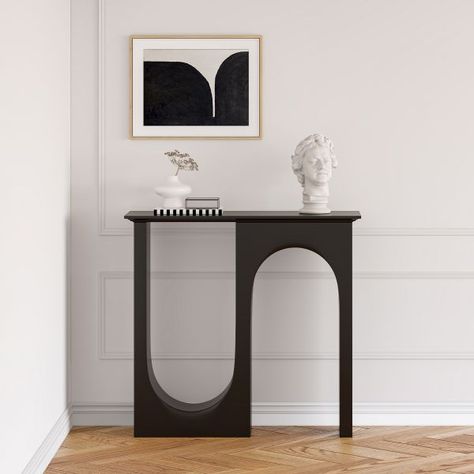 Console Table Minimalist Modern, Scandinavian Console Table, Floor Shelves, Leather Console Table, Console Designs, Shelves Living Room, Slim Console Table, Italian Living Room, Hall Console