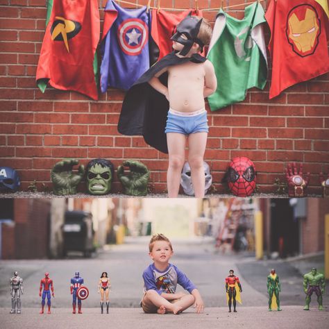 Super Hero Birthday Photo Shoot, Superhero Mini Session, Superhero Birthday Photoshoot, Superman Photoshoot, Super Hero Photo Shoot, 4th Birthday Pictures, Spiderman Birthday Party Food, Superhero Photoshoot