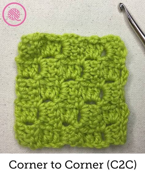 How to Crochet Corner to Corner (C2C) - GoodKnit Kisses C2c Squares Patterns, C2c Squares, Crochet Corner To Corner, Crochet Mens Hat, Crocheted Blankets, Crochet Doll Dress, Baby Crochet Patterns Free, Corner To Corner, Crochet Baby Dress