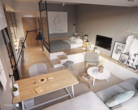 Design Ložnic, Cozy Bedroom Design, Studio Apartment Design, Minimalist Living Room Design, Small Apartment Interior, Living Room Setup, Small Living Room Design, Small Apartment Living Room, Studio Apartments