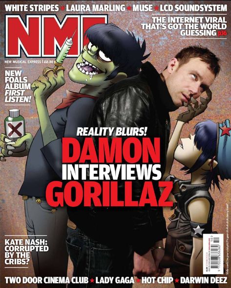 GORILLAZ INTERVIEW WITH NME MAGAZINE 2010, PART 1. Gorillaz Plastic Beach, Jamie Hewlett Art, Nme Magazine, Laura Marling, Cartoons Band, Two Door Cinema Club, Monkeys Band, Jamie Hewlett, Silly Bands