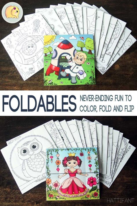 Hattifant's FOLDABLES - Never-Ending Fun to Color, Fold and Flip - Papercraft fun for the whole family! A Dover Publication you will love! Foldable Coloring Pages, Hattifant Free Printables, Endless Cards Printable, Endless Card, Dinosaur Valentines, Valentine Coloring Pages, Hobbies To Try, Valentine Coloring, Kindergarten Crafts