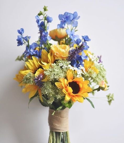 These colors remind us of Summer, all year long 🌻 working on a full custom wedding order #etsy #FreshShopFriday #sunflowers #foreverflowers #fauxflowers #silkflowers #bride #wedding  #bridalflowers #weddingflorist  #blooms #summer #weddingflower Bridal Bouquet Wildflower, Bouquet Wildflower, Sunflower Bridal Bouquet, Boho Sunflower, Silk Flower Wedding, Silk Flower Wedding Bouquet, Silk Flower Bridal Bouquet, Flowers Sunflowers, Flower Wedding Bouquet