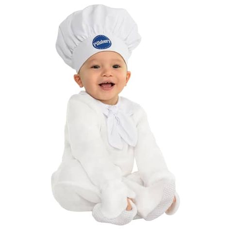 Buy Amscan® Infant Pillsbury Doughboy Costume at Michaels. com. Your little one will be the sweetest one around when they wear this Pillsbury Doughboy Infant Costume. Your little one will be the sweetest one around when they wear this Pillsbury Doughboy Infant Costume. This adorable costume features a velour jumpsuit with attached mittens and booties and matching white chef hat. The jumpsuit features an easy to use hook-and-loop closure, snaps around the legs, non-skid details on the foot covers Pillsbury Doughboy Costume, Infant Costume, Velour Jumpsuit, Boy Halloween, Pillsbury Doughboy, Halloween Costume Shop, Boy Halloween Costumes, Halloween Store, Toddler Costumes