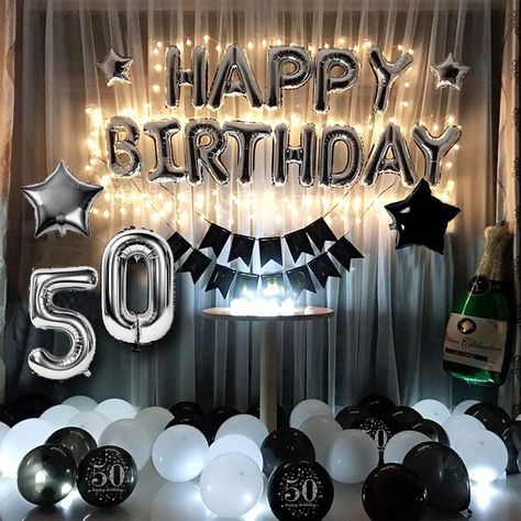 21 Birthday Party Decorations, Funfetti Birthday, 21 Party, Surprise Birthday Decorations, Happy Birthday Balloon Banner, Birthday 21st, 60th Birthday Decorations, Birthday Lights, Happy Birthday Decor