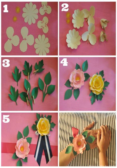 Want to make Mother's Day extra special this year? Try making this Mother's Day flower corsage keepsake! We've included a tutorial below along with a free flower template so you can make one for the women in your life in 5 easy steps! This project is also very kid friendly - moms love receiving handmade gifts from their children! Paper Flower Corsage, Craft Ideas For The Home, Hand Corsage, Cricket Joy, Rolled Flowers, Paper Flowers Diy Easy, Free Printable Crafts, Maximum Ride, Vinyl Svg