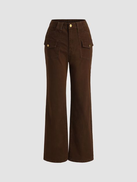 Retro Brown Denim Pants - Cider - Regular - 3% spandex 97% cotton - Long - Mid Waist - Trousers - More colors and sizes available Autumn Chocolate, Coffee Shop Work, Cider Clothing, Brown Denim Pants, Brown Trousers, Brown Jeans, Spandex Pants, Long Trousers, Brown Pants