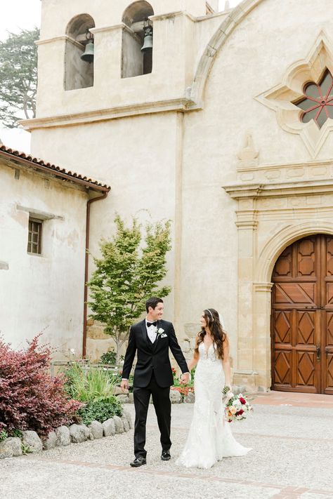 Vibrant Wedding At Carmel Mission Carmel Mission Wedding, Mission Wedding, Carmel Weddings, Empire Waist Gown, Vibrant Wedding, Tousled Waves, Carmel Valley, Video Team, Wedding 2024