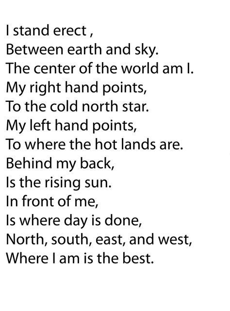 verse for third You have them point where the directions actually are Waldorf Grade 4 Geography, Waldorf Geography Class 4, Waldorf Fourth Grade, Waldorf Songs, Waldorf Verses, Steiner Waldorf Education, Waldorf Math, Waldorf Curriculum, Waldorf Teaching