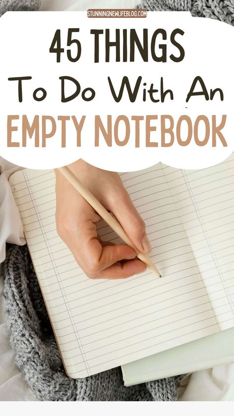 Empty Notebook Ideas- empty notebook, empty journal, productive things to do, creative ideas for a notebook, notebook organization, diy journal books, blank page notebook, what to do with an empty notebook. Decor Journal Ideas, How To Use A Notebook Ideas, What To Write In A New Notebook, Planner And Journal Ideas, Things To Turn An Empty Notebook Into, Memorial Journal Ideas, What To Do With Old Notebooks, What To Put In My Journal, Notebook Ideas Lined Paper