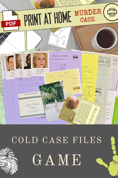 Diy Unsolved Case Files, Unsolved Case Files Printable Free, Case Files Detective, Real Life Clue Game, Unsolved Case Files Printable, Unsolved Case Files, Is He The One, Mystery Board Games, Unsolved Cases