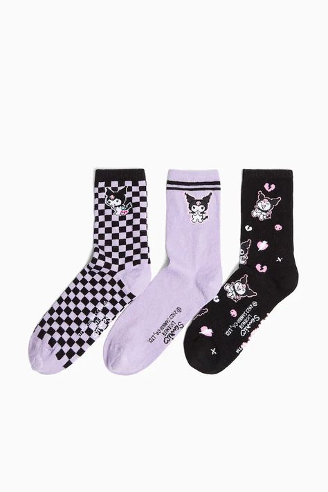 Kuromi Socks, Socks Aesthetic, Diy Gifts For Kids, Black Eyes, Aesthetic Shoes, Cute Socks, Recipe For Mom, Black Eyed Peas, Eye Black