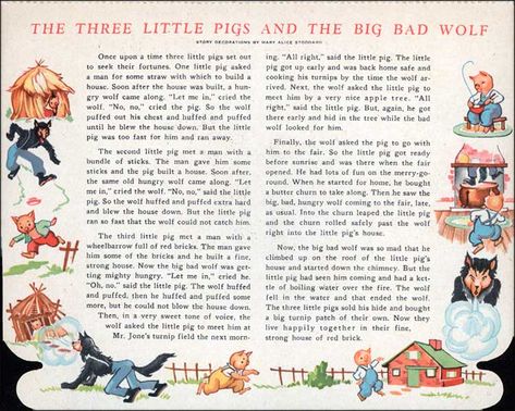 Story of the Three Little Pigs and the Big Bad Wolf Three Little Pigs Story, Animal Masks For Kids, 3 Little Pigs, Physics Classroom, The Big Bad Wolf, The Three Little Pigs, Story Story, Third Grade Science, Fairy Tale Books