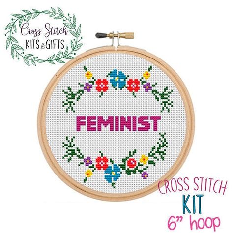 Feminist Cross Stitch, Birthday Embroidery, Cross Stitch Beginner, Easy Cross Stitch, Nature Cross Stitch, Easy Cross, Cross Stitch Needles, Diy Cross Stitch, Simple Cross Stitch