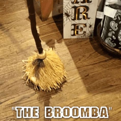 Roomba Funny GIF - Roomba Funny Broomba - Discover & Share GIFs Roomba Broomstick Diy, Roomba Ghost, Roomba Decoration, Roomba Funny, Halloween 3, Beautiful Interior Design, Halloween Decoration, Kitchen Hacks, Decor Kitchen