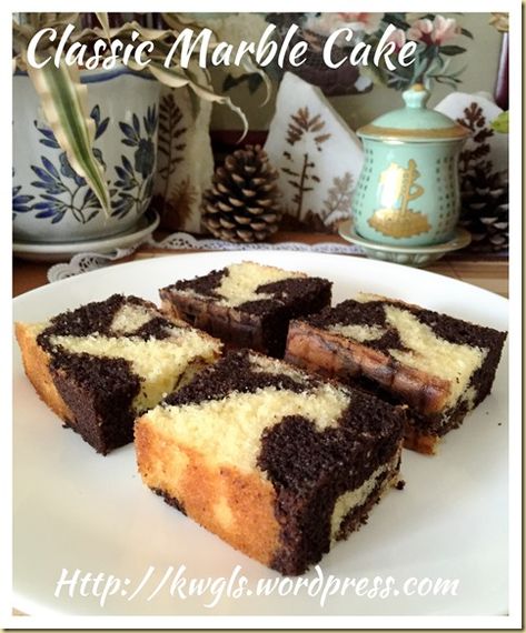 Chocolate Butter Cake, Marmer Cake, Bolo Chiffon, Chocolate Marble Cake, Cocoa Powder Recipes, Butter Cakes, Kek Lapis, Resipi Kek, Marble Cake Recipes