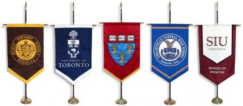 Commencement Banners College Banners, New England Flag, Swim Ribbons, College Banner, College Pennants, College Inspiration, England Flag, School Banner, Diy Banner