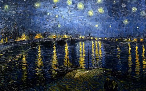 Traditional Artwork Vincent van Gogh Starry Night Over The Rhone #720P #wallpaper #hdwallpaper #desktop Theo Van Gogh, Starry Night Over The Rhone, Van Gogh Wall Art, Starry Night Painting, Night Sky Painting, Vincent Van Gogh Paintings, Arte Van Gogh, Desktop Wallpaper Art, Edouard Manet