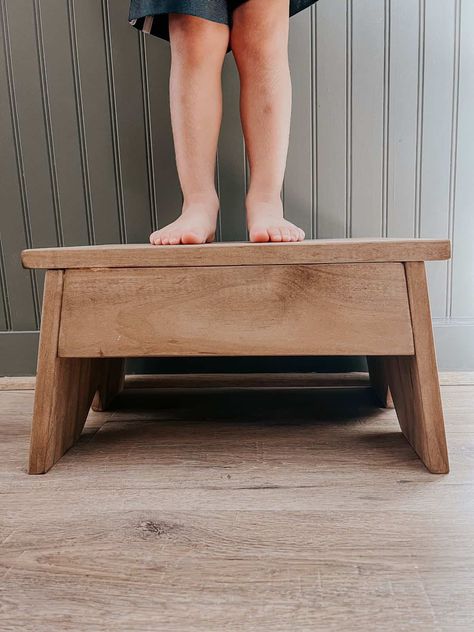 Step Stools Diy, Potty Stool Diy, Diy Bathroom Step Stool, Diy Two Step Stool, Diy Time Out Stool, Diy Small Stool Wood, How To Make A Step Stool, Diy Stepping Stool, How To Build A Step Stool