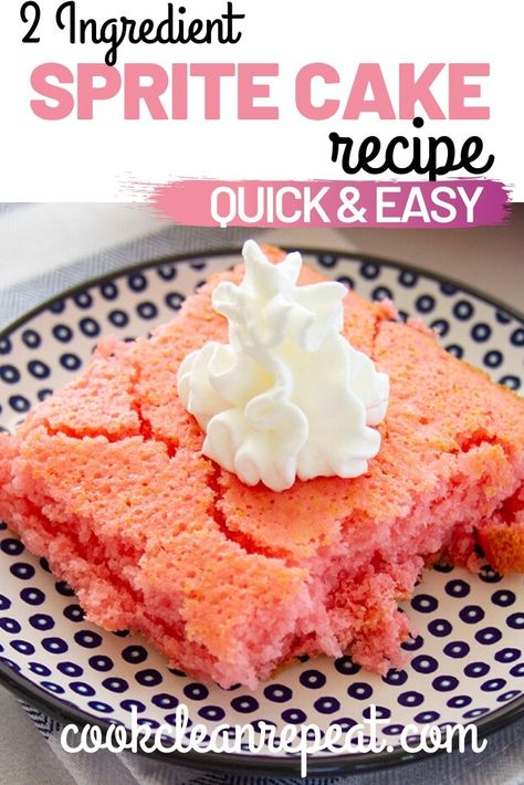 Cakes Made With Soda, Soda Pop Cake, 2 Ingredient Cake, Muddy Buddy Cookies, Soda Cake Recipe, Sprite Cake, 2 Ingredient Cakes, Cake Mix And Soda, Delicious Strawberry Cake