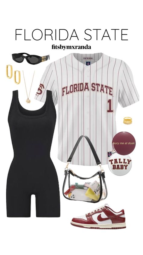 Cute Lazy Summer Outfits, Fsu Gameday Outfit, Fsu Gameday, Cutesy Outfit, Fsu Football, College Gameday Outfits, Tailgate Outfit, Football Game Outfit, Trip Outfits