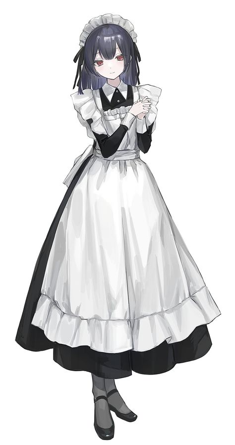 Cute Maid Anime, Anime Maid Outfit, Rinze Morino, Maid Clothes, Maid Outfit Anime, Victorian Maid, Anime Maid, Dress Drawing, Maid Outfit