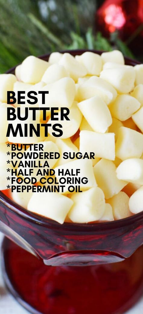 Old Fashioned Peppermint Candy, Christmas Butter Mints Recipe, Old Fashioned Holiday Butter Mints, Homemade Butter Mints Recipes, Butter Mints Easy, Butter Mint Recipe, After Dinner Mints Recipe, Holiday Butter Mints, Homemade Mints Recipe