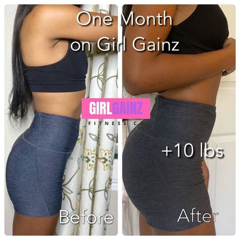 Girl Gainz ™️ on Instagram: “#HappyGainz ladies 💞 We have REAL RESULTS you can see 😍Keep in mind the beautiful @arryanaluxe gained OVER 10 POUNDS in one month using…” How To Gain Weight In One Month, Gain 10 Pounds In A Month, Before After Weight Gain Women, Gaining Weight Transformation, Weight Gain During Pregnancy, Pregnancy Weight Gain, One Month, 20 Pounds, Real Results