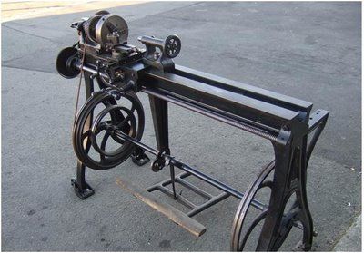 Beautiful victorian treadle lathe Treadle Lathe, Woodworking Tools Router, Antique Woodworking Tools, Woodworking Storage, Woodworking Basics, Best Woodworking Tools, Woodworking Box, Metal Lathe, Woodworking Joinery