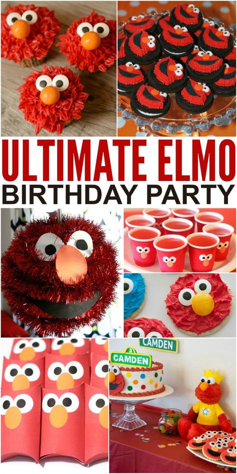 How to Throw the Ultimate Elmo Birthday Party to please any toddler on their birthday. Toddlers and preschoolers love Elmo, and so an Elmo themed birthday party is a natural choice. Check out these 25 ideas that will help you throw an amazing Elmo themed party for little fans of Sesame Street! Elmo Desserts, Elmo Themed Birthday Party, Elmo Birthday Party Boy, Elmo First Birthday, Lila Party, Elmo Cake, Elmo Birthday Party, Second Birthday Ideas, Toddler Birthday Party