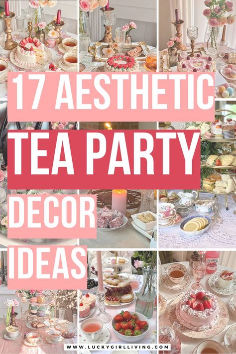 Bring back the tea party! What's better than gathering your friends for an afternoon of snacks, cake, and tea? It never should’ve gone out of style and we’ve found a few easy and aesthetic tea party ideas to inspire you to have some tea parties this year! English Tea Party Ideas Table Settings, Yea Party Tablescape, Teenage Tea Party Ideas, Hosting A Tea Party Ideas, Tea Party Must Haves, Cheap Tea Party Ideas, How To Host A Tea Party For Adults, Themed Tea Party Ideas, Tea Party Theme Party