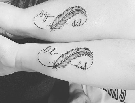 Big Sis Tattoo, Big Sis Lil Sis Tattoo, Infinity Sister Tattoo, Sis Tatoos, Big Sis Little Sis Tattoos, Big Sister Little Sister Tattoos, Big Sis And Lil Sis, Sis Tattoo, Sisters Tattoos