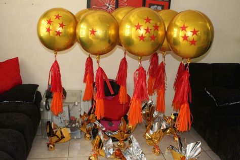 Awasome Dragon Ball Z Birthday Theme Ideas. Whatâ€™s is included in the kit are all the essential templates needed to create an awesome party, themed. A themed birthday party can be exciting because you can be very creative in.<img class="v-cove... Dragon Ball Z Party Centerpieces, Dragonball Party Ideas, Dragonball Birthday Party, Dragon Ball Z Party, Dragon Ball Z Birthday, Goku Birthday, Birthday Theme Ideas, Dragon Birthday Parties, Super Broly