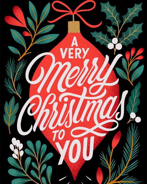 Vintage Christmas Lettering, Illustrated Christmas Cards Family, Merry Christmas Typography Design, Christmas Card Typography, Merry Christmas Illustration Design, Xmas Illustration Design, Christmas Graphic Design Illustration, Modern Christmas Illustration, Christmas Design Graphic Illustration