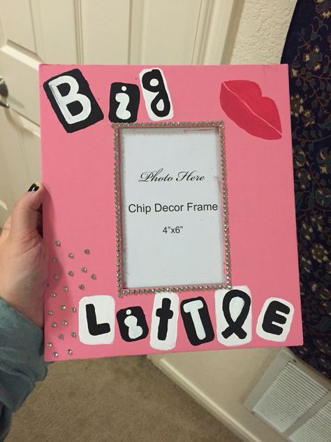 AXiD diy sorority little craft canvas mean girls burn book big little Sorority Big Plaques, Pin Box Sorority Diy, Big Little Diy Gifts, Mean Girls Big Little Reveal, Big Little Paintings Canvases, Sorority Plaques Big Little, Big Little Plaques, Big Little Hint Ideas, Big Little Baskets Ideas