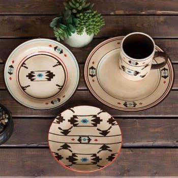 Southwestern Dinnerware, Western Dinnerware, Rustic Dinnerware, Western Kitchen, Southwestern Home, Southwest Decor, Southwestern Decorating, Western Homes, Western Home Decor