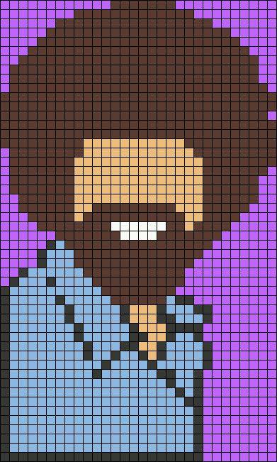 Alpha pattern #61722 | BraceletBook Bob Ross Cross Stitch Pattern, Bob Ross Cross Stitch, Alpha Pixel, Grid Crochet, C2c Patterns, Crochet Graphs, Crochet Charts, Crochet Graph, Easy Perler Beads Ideas