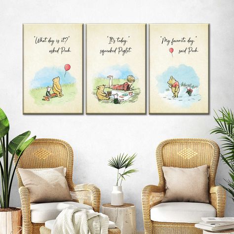 Winnie The Pooh My Favorite Day Wall Art Winnie The Pooh Office Decor, Winnie The Pooh Wall Art Diy, Winnie The Pooh Nursery Artwork, Winnie The Pooh Nursery Pottery Barn Kids, Winnie The Pooh Mural Wall Art, Boston Public Garden, Winslow Homer, What Day Is It, Daughters Room