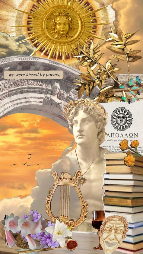 Apollo's greek god of the sun, music, art, theatre ^^ #Apollo #greekmythology #greek #apollo #sun Apollo Offerings, Apollo Core, Apollo Aesthetic, Apollo Greek, Apollo Cabin, God Of The Sun, Sun Music, Greek Gods And Goddesses, Greek God