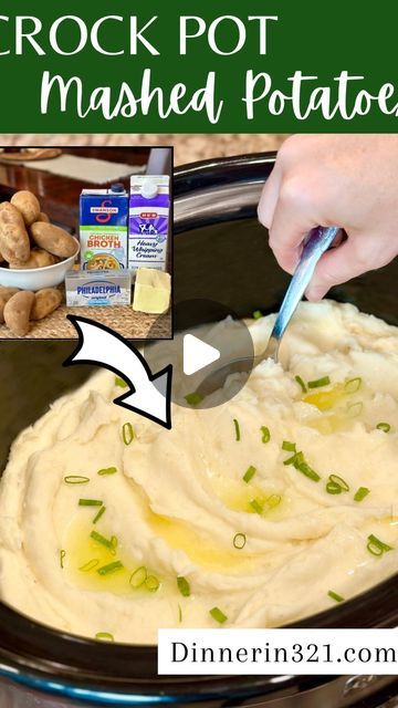 Laura Ashley Johnson RDN CDE on Instagram: "💕🥔Crock Pot Mashed Potatoes🥔💕
RECIPE on dinnerin321.com or type “RECIPE” and I’II send you a direct link (check your inbox/message requests)

#mashedpotatoes #potato #potatoes #crockpot #crockpotrecipe #slowcookerrecipe #sidedish #sidedishes #holidayfood #thanksgiving #thanksgivingmenu #creamcheese #butter #easyrecipe #simplecooking #holidays #entertaining #comfortfood #feelgoodfood" Crockpot Mashed Potato Bar, Crock Pot Mashed Potato Bar, Potatoes In Crock Pot Slow Cooker, Garlic Herb Mashed Potatoes Recipe, Crock Pot Mashed Potatoes Recipe, Herb Mashed Potatoes Recipe, Crock Pot Mashed Potatoes, Garlic Herb Mashed Potatoes, Potatoes Crockpot