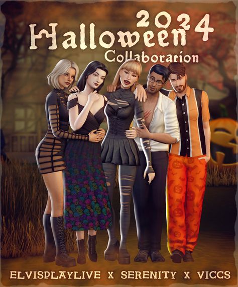 Halloween 2024 Gift Collaboration | Patreon Sims 4 Vampire, Sims 4 Halloween, 4 Family, Sims 4 Cc Maxis Match, Bold Outfits, Sims 4 Cc Maxis, Free Sims 4, Skull Dress, Packing Clothes