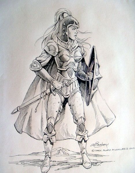 Female Paladin, Jeff Easley, Shield Drawing, Armor Of God Tattoo, Shoulder Armor Tattoo, Female Warrior Tattoo, Warrior Character, Armor Drawing, Knight Tattoo